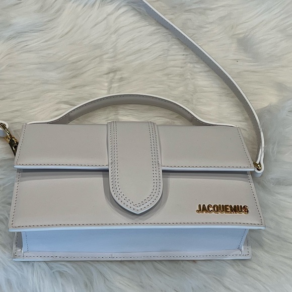 Jacquemus Le Grand Bambino White Leather Bag w/ Gold — Current 2024/2025 Model ✨ - Picture 12 of 14